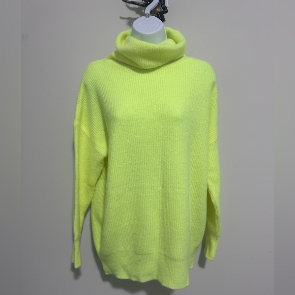 Dreamers Neon Yellow Turtleneck Sweater - Picture 2 of 8